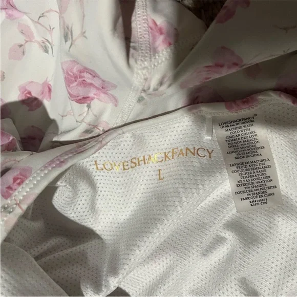 LoveShackFancy workout rose Atticus romper size large - Picture 6 of 6